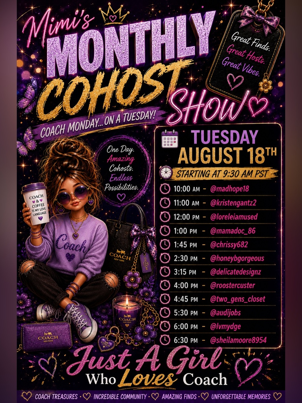 Mimi’s August Cohost shows